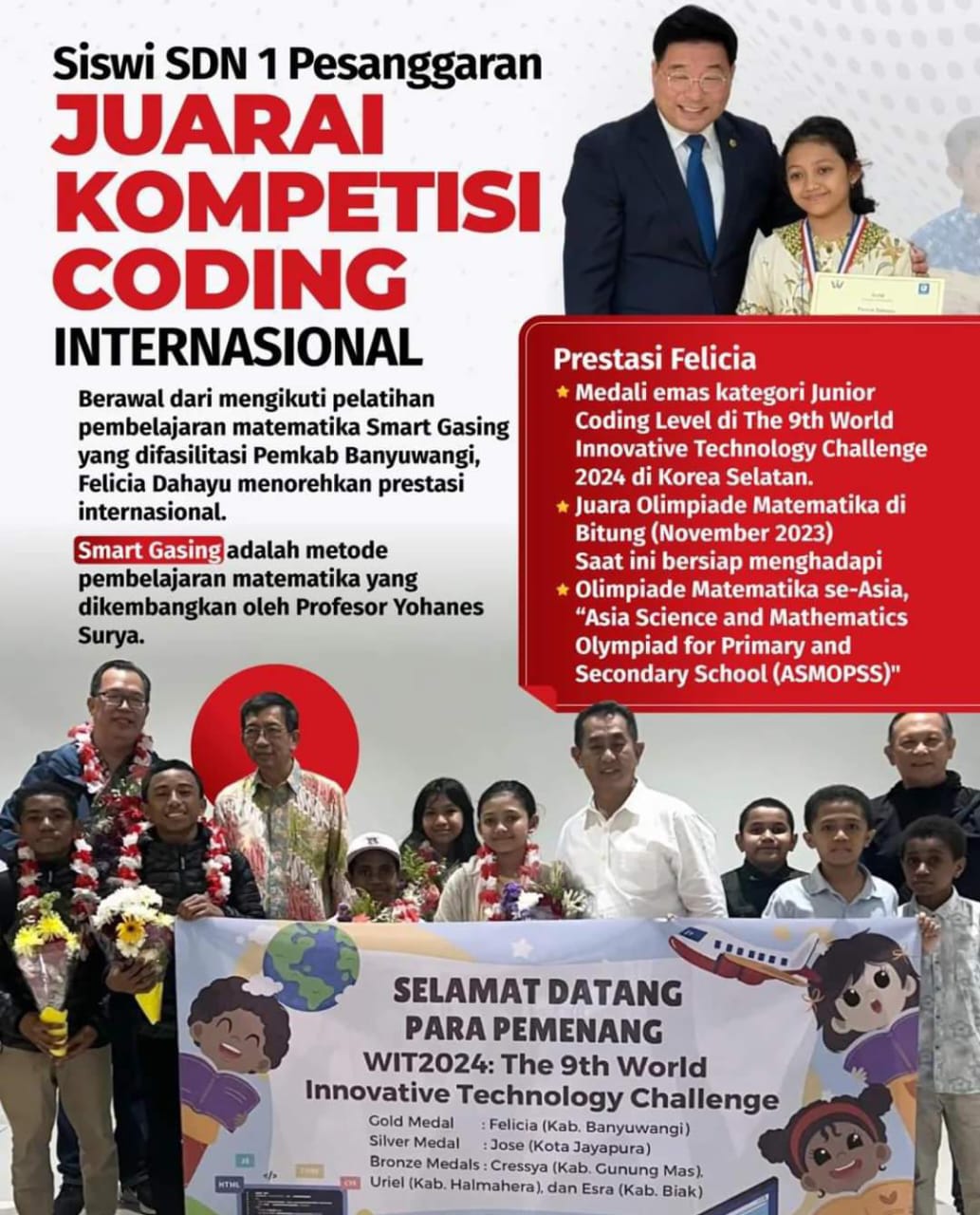 Siswi SDN 1 Pesanggaran Banyuwangi Raih Prestasi Internasional di Kompetisi Coding