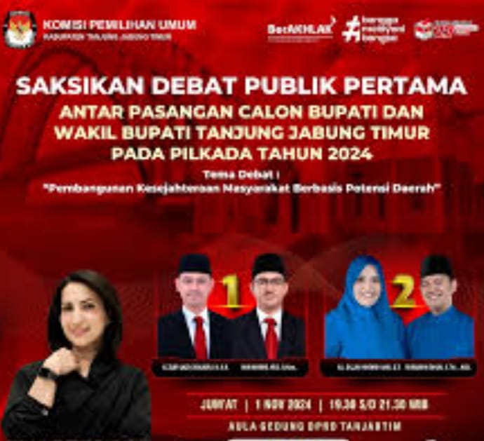 KPU Tanjab Timur Gelar Debat Terbuka Perdana Paslon Bupati dan Wakil Bupati