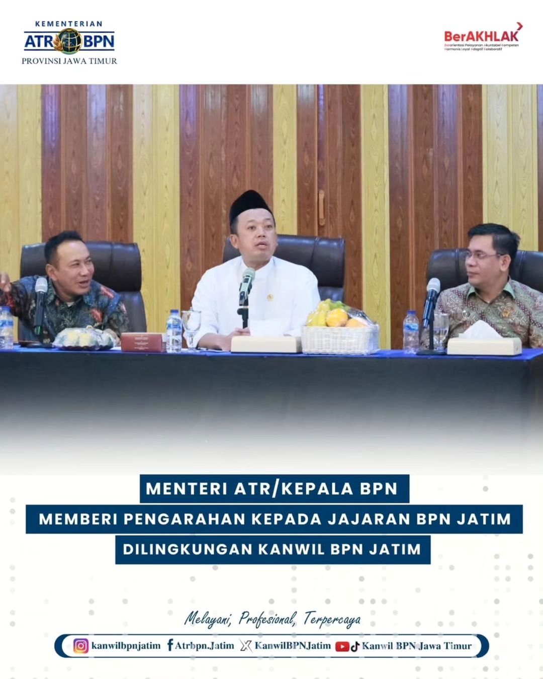 Kanwil BPN Prov Jawa Timur Laksanakan Giat Pembinaan oleh Menteri ATR/ Kepala BPN