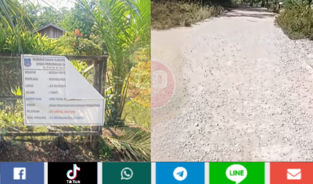 Jalan Rambat Beton di Desa Gemuruh, Tanjab Barat Mulai Rusak dalam Waktu Kurang dari Satu Tahun
