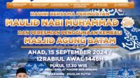 Muhammad Rudi Undang Warga Batam Hadiri Peresmian Revitalisasi Masjid Agung