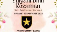 Keluarga Besar Partai Ummat Batam Turut Berduka Cita Atas Meninggalnya Ibunda Yulyani