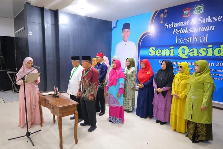 Sekdakot Tanjungbalai Buka Festival Seni Qasidah TK Kota Tanjungbalai Tahun 2024 di Pendopo Rumdis Walikota.