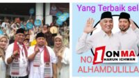 Ratusan Simpatisan Dampingi Paslon Harun-Ichwan dalam Pencabutan Nomor Urut