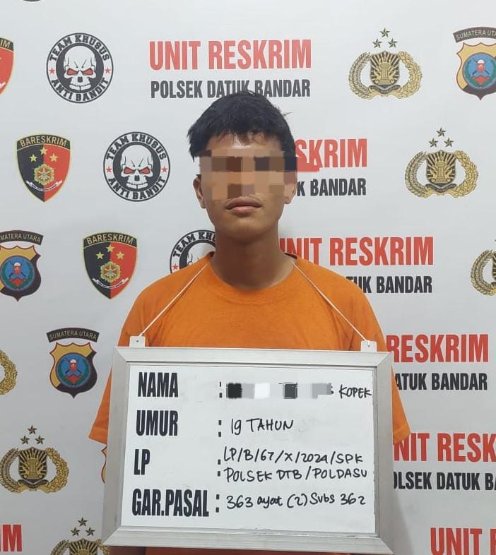 Unit Reskrim Polsek Datuk Bandar Polres Tanjungbalai berhasil Menangkap KOPEK Pembobol Rumah Di Kota Tanjungbalai.
