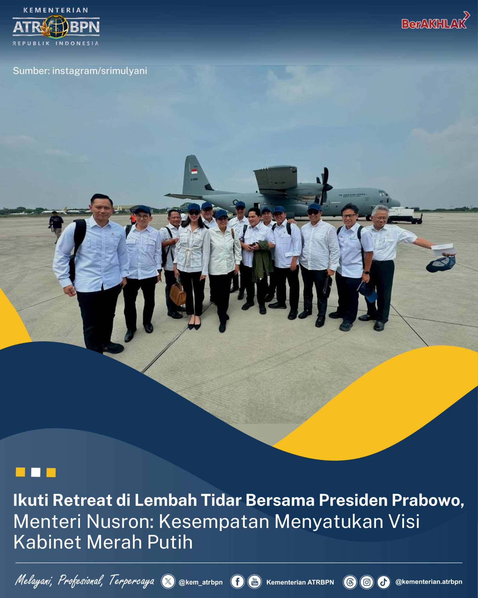 Ikuti Retreat di Lembah Tidar Bersama Presiden Prabowo, Menteri Nusron: Kesempatan Menyatukan Visi Kabinet Merah Putih