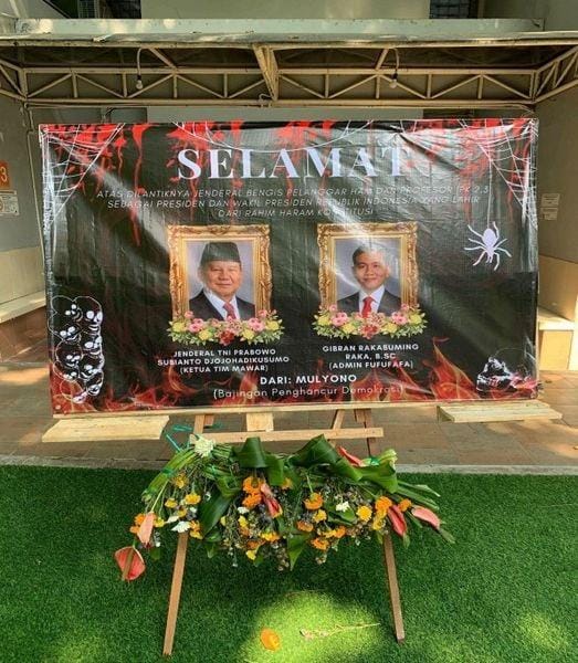 Heboh !! Karangan Bunga Satire Untuk Presiden dan Wapres, Dekanat Bekukan BEM FISIP UNAIR
