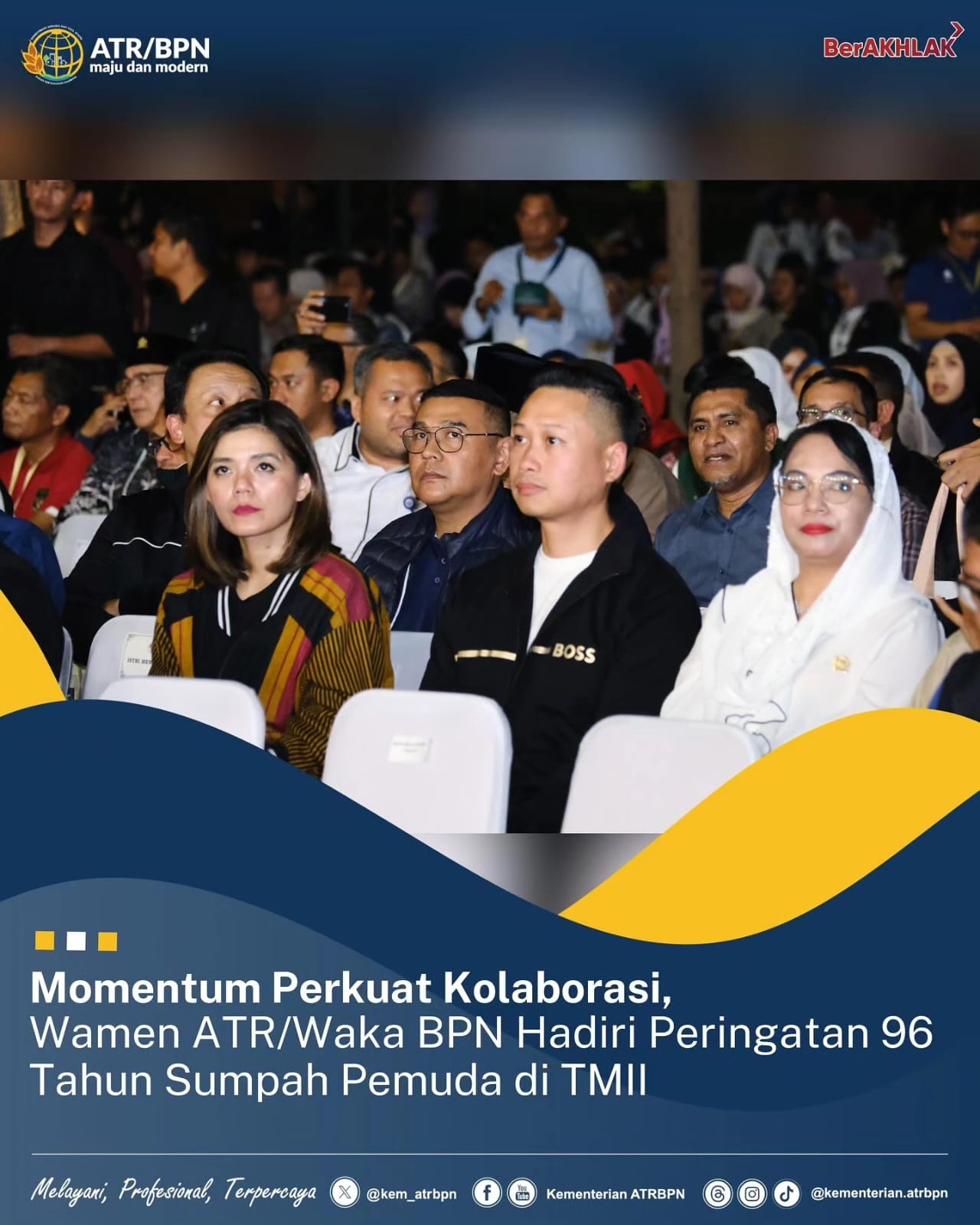 Wamen ATR/Waka BPN), Ossy Dermawan menghadiri Peringatan 96 Tahun Sumpah Pemuda