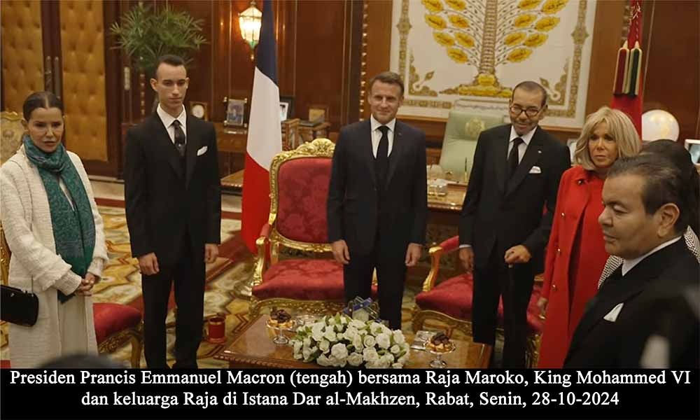 Raja Maroko King Mohammed VI Sambut Kunjungan Kenegaraan Presiden Prancis Emmanuel Macron di Dar al-Makhzen