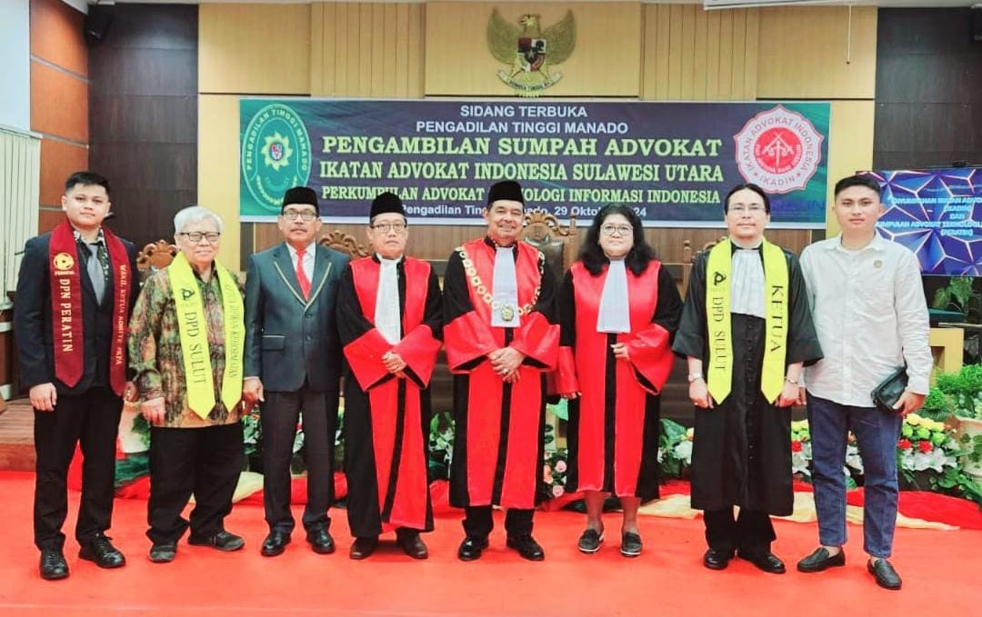 Ketua PERATIN Sulut Ikut Pengambilan Sumpah Advokat PERATIN di PT Manado