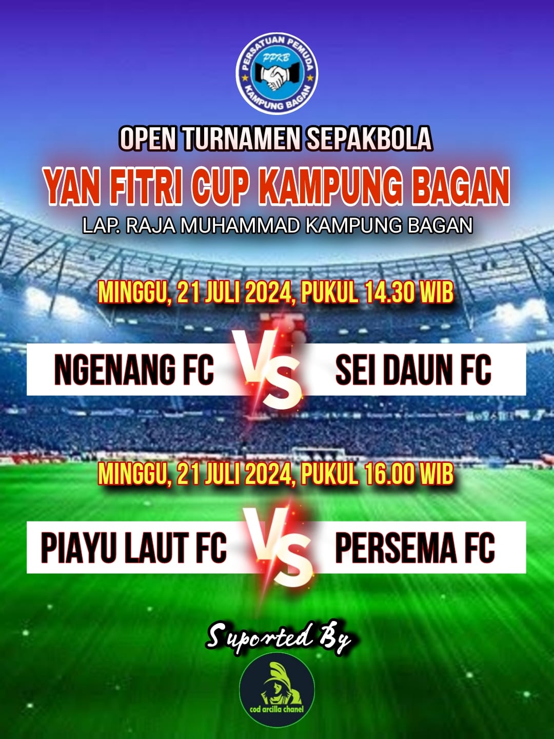 Pembukaan Turnamen Sepak Bola Yan Fitri Bagan Cup Berlangsung Lancar