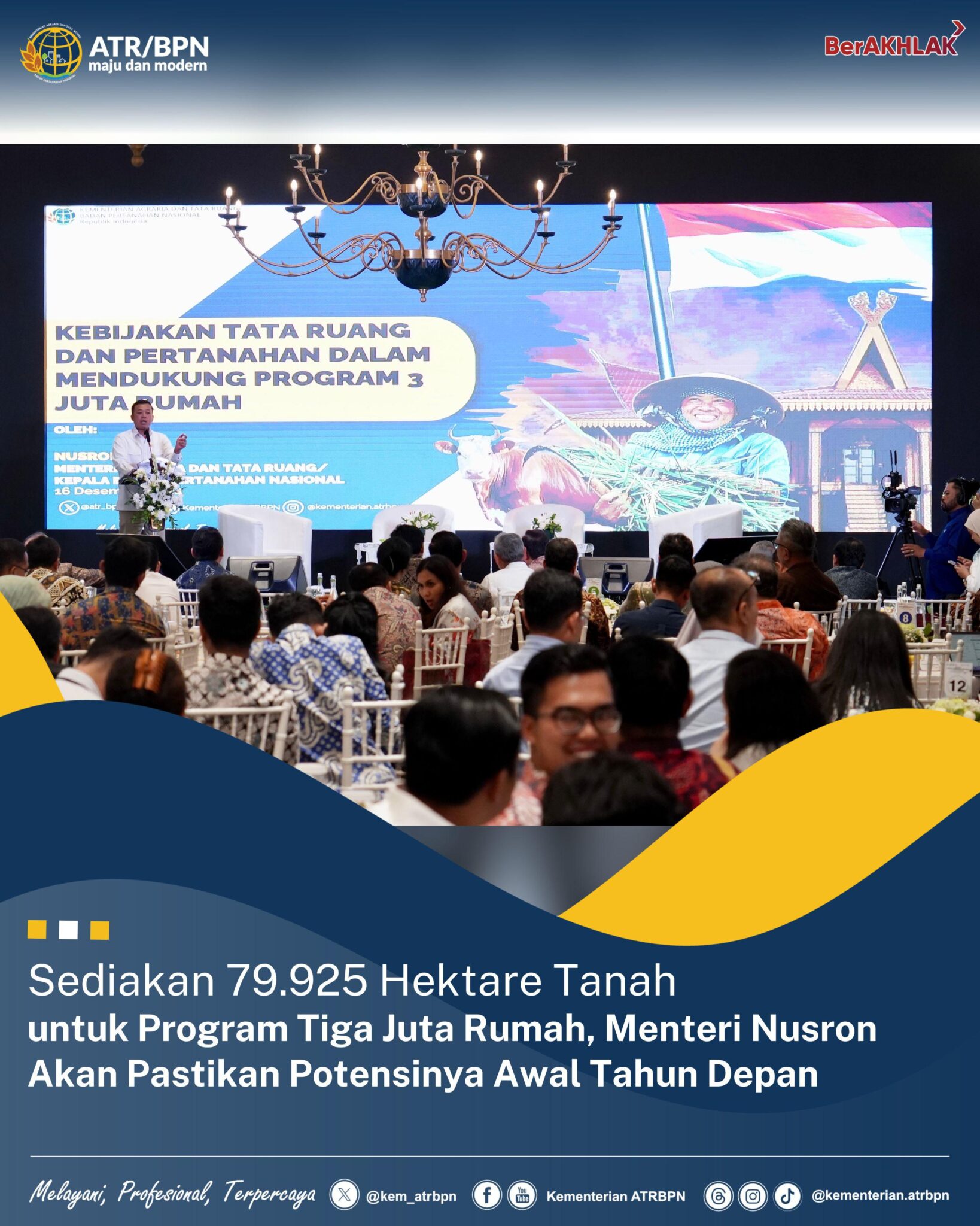 Sediakan 79.925 Hektare Tanah untuk Program Tiga Juta Rumah, Menteri Nusron Akan Pastikan Potensinya Awal Tahun Depan