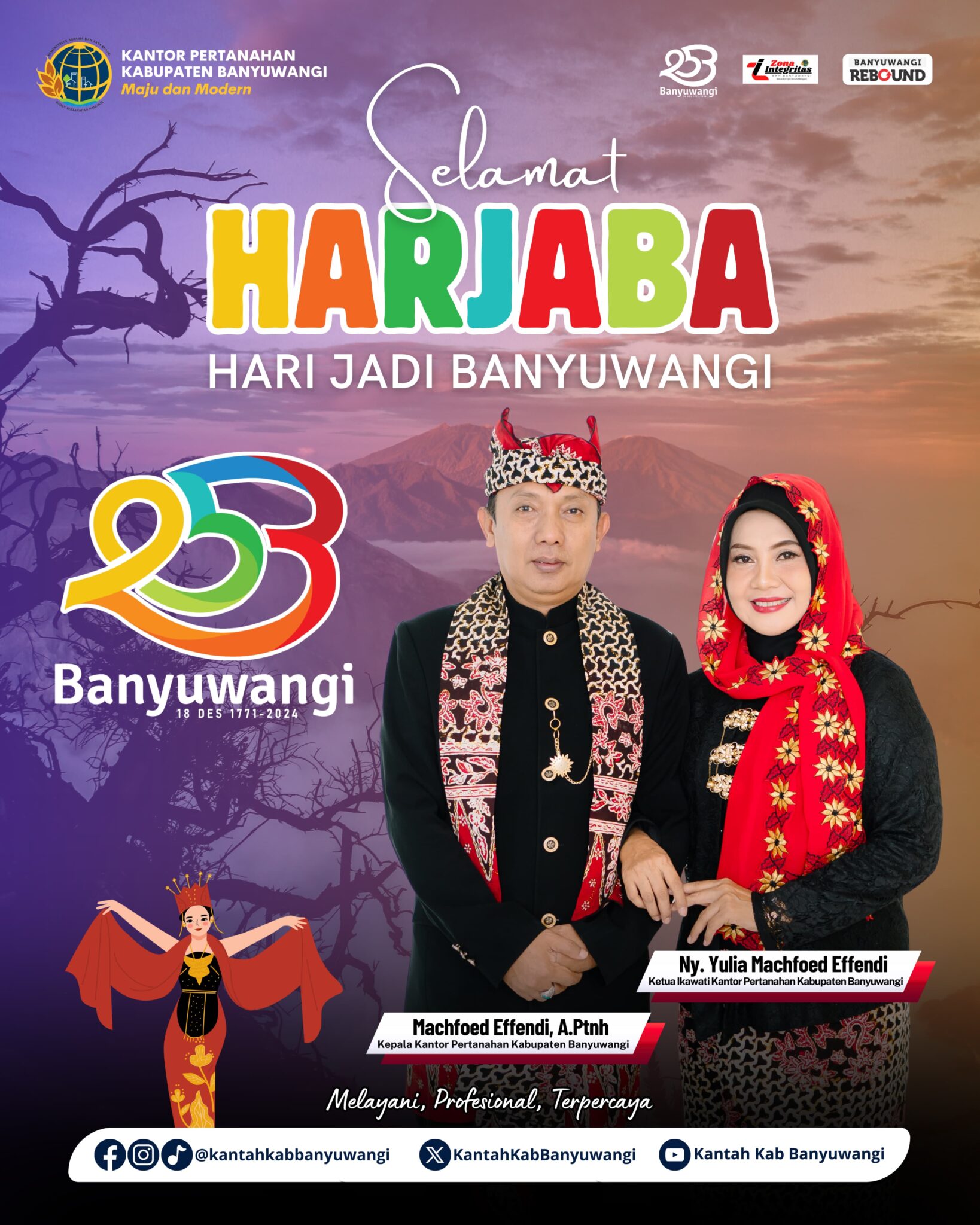 Machfoed Effendi, A.Pthn Mengucapkan Selamat Hari Jadi Kabupaten Banyuwangi ke-252