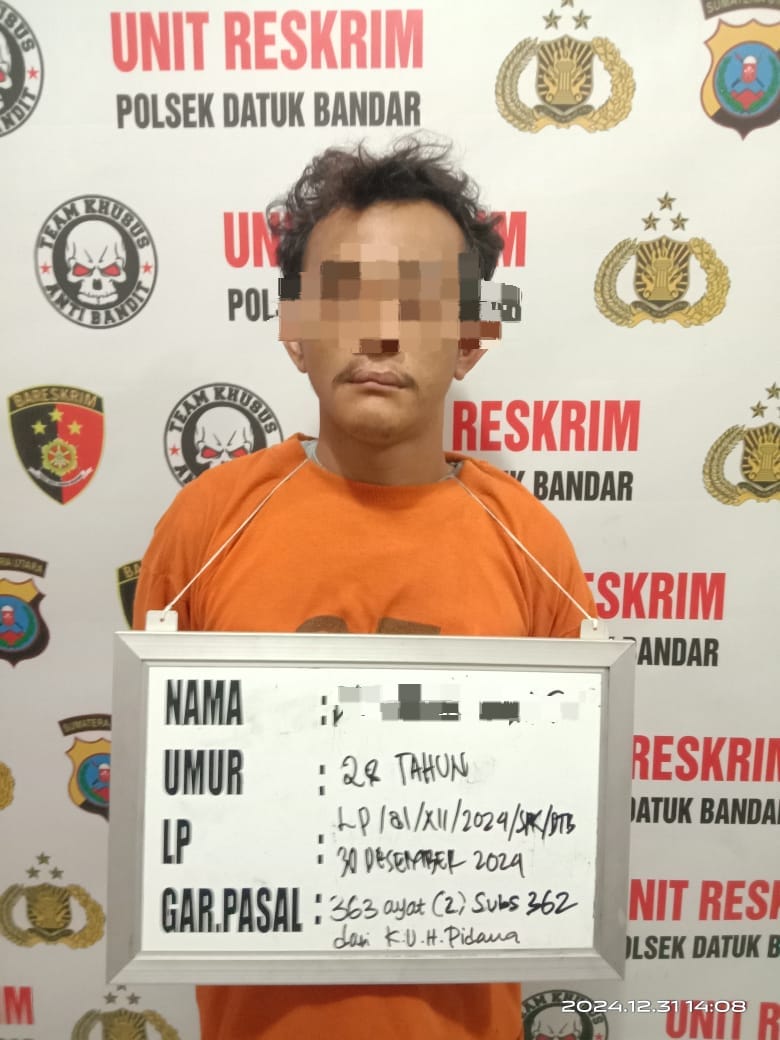 Pelaku Pencurian di Kota Tanjung Balai di Tangkap Polisi Kurang dari 24 Jam