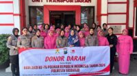 Sambut HUT Ke-76, Polwan Polresta Sidoarjo Donorkan Darah