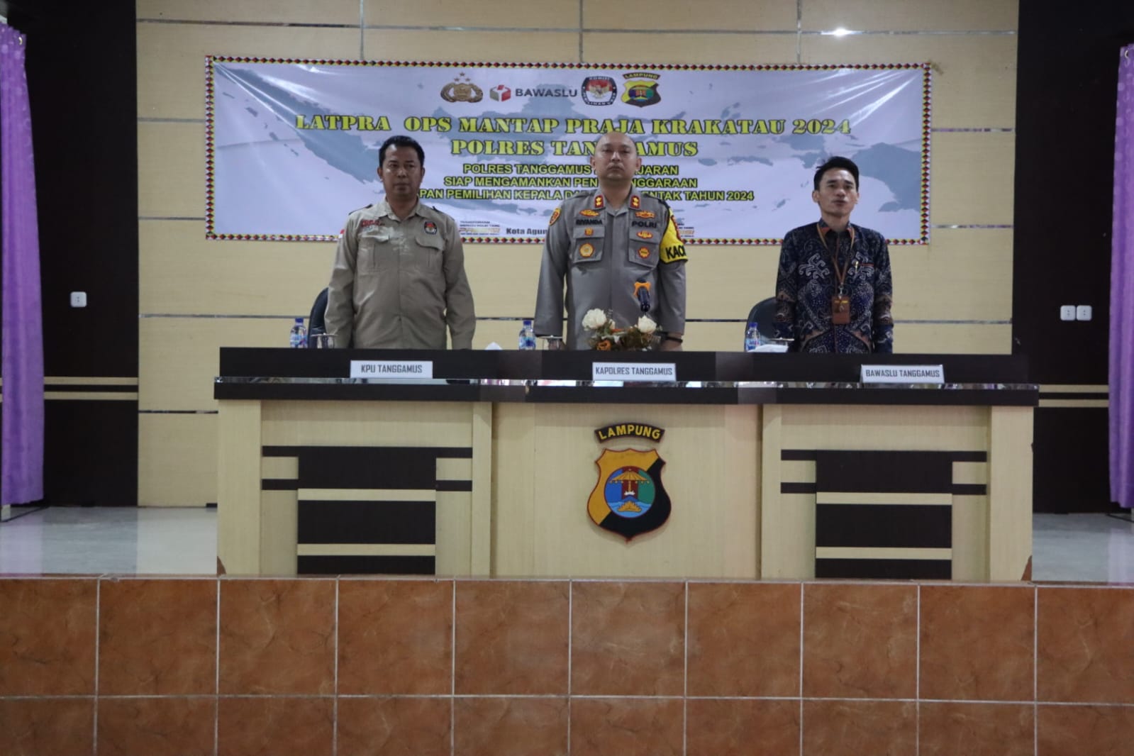 Polres Tanggamus Gelar Latpraops Menjelang Pilkada