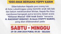 1.000 Kuota Peserta Khitanan Massal Yoppy Karim Ludes