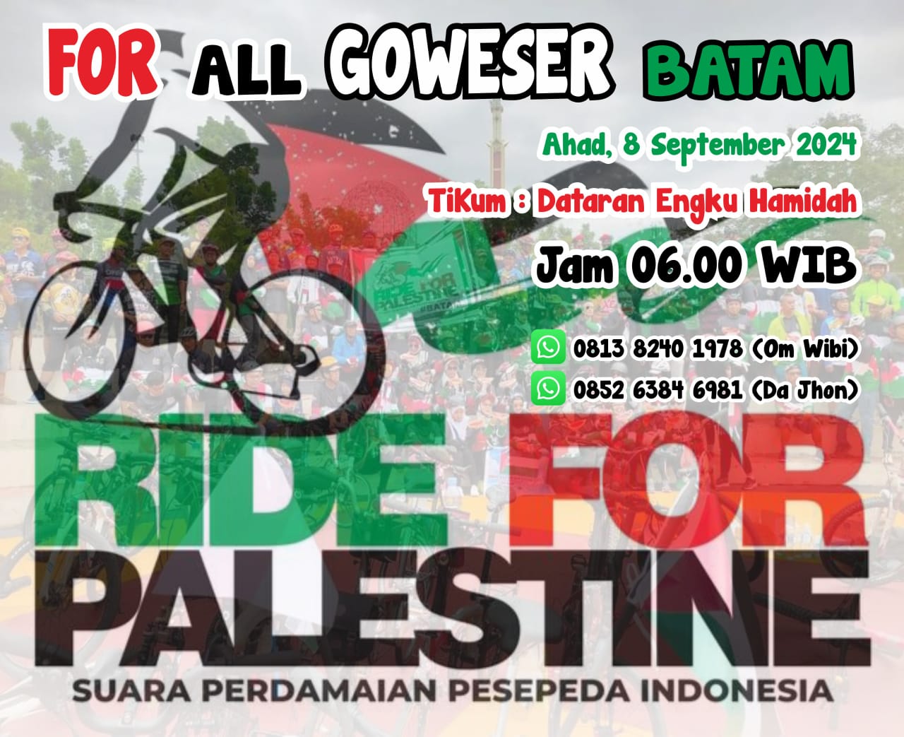 Funbike Batam: Gowes Seru, Solidaritas Tinggi untuk Palestina