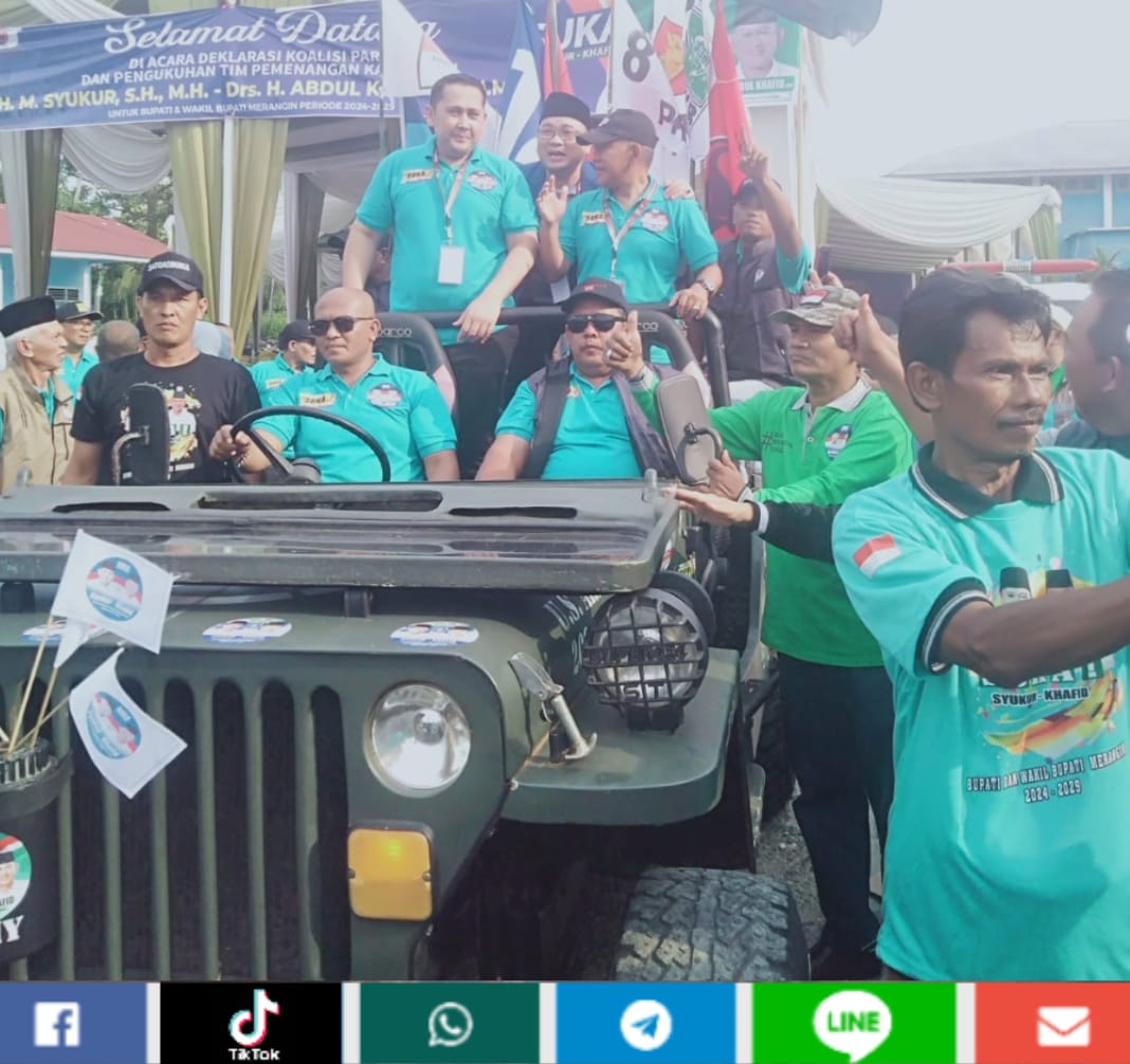 Deklarasi Pasangan Syukur-Khafid (SUKA) di Merangin, Ribuan Simpatisan Padati Gedung Serba Guna