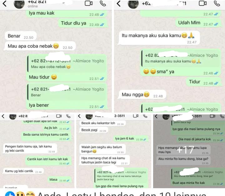 Heboh!! Ganggu Istri Orang Isi Chat Oknum Bendahara Desa Rengkam Beredar di Medsos