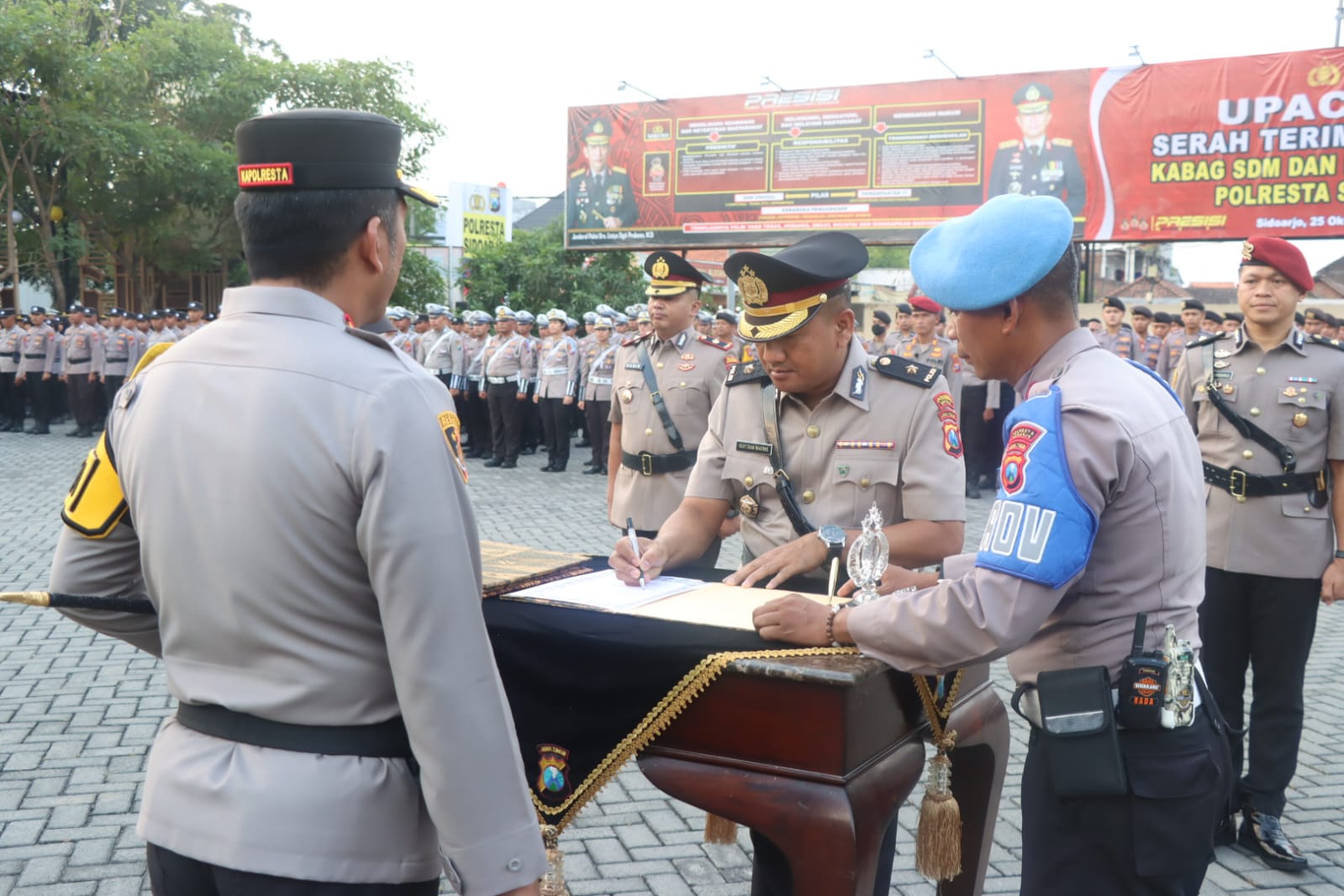 Kabag SDM dan Kasat Reskrim Polresta Sidoarjo Berganti