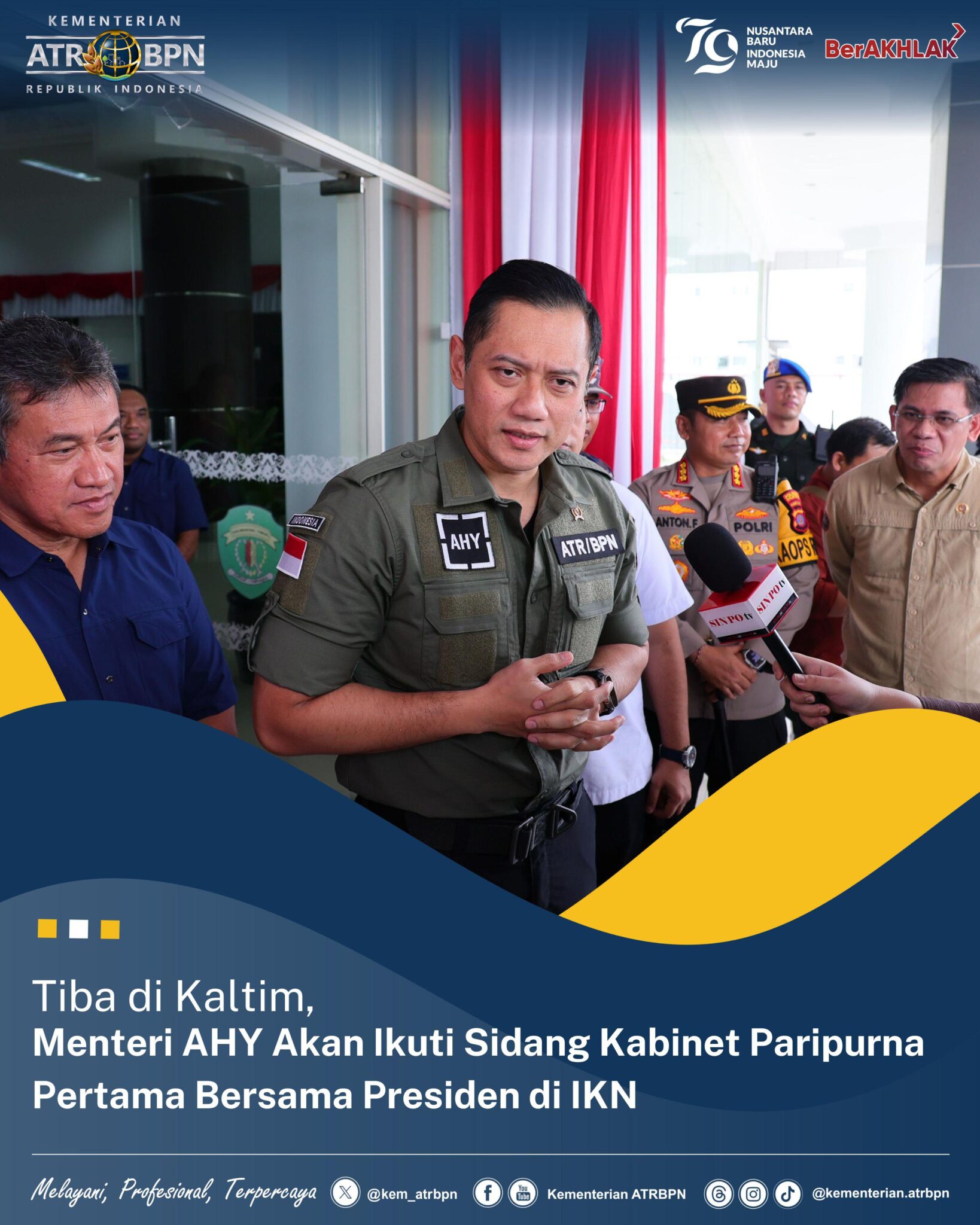 Tiba di Kaltim, Menteri AHY Akan Ikuti Sidang Kabinet Paripurna Pertama Bersama Presiden di IKN