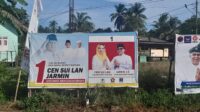 Bawaslu Kabupaten Natuna Diragukan Netralitasnya, APK Paslon 01 Masih Terpasang dengan Foto Presiden