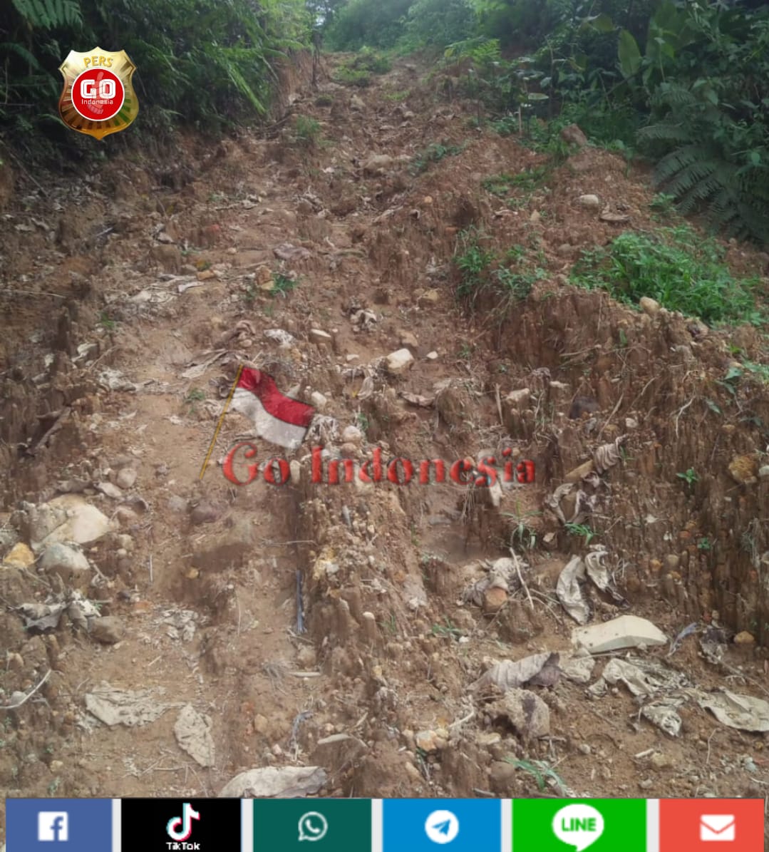Jalan Usaha Tani Desa Gedang Mangkrak, Kontraktor Kabur ke Desa Tetangga