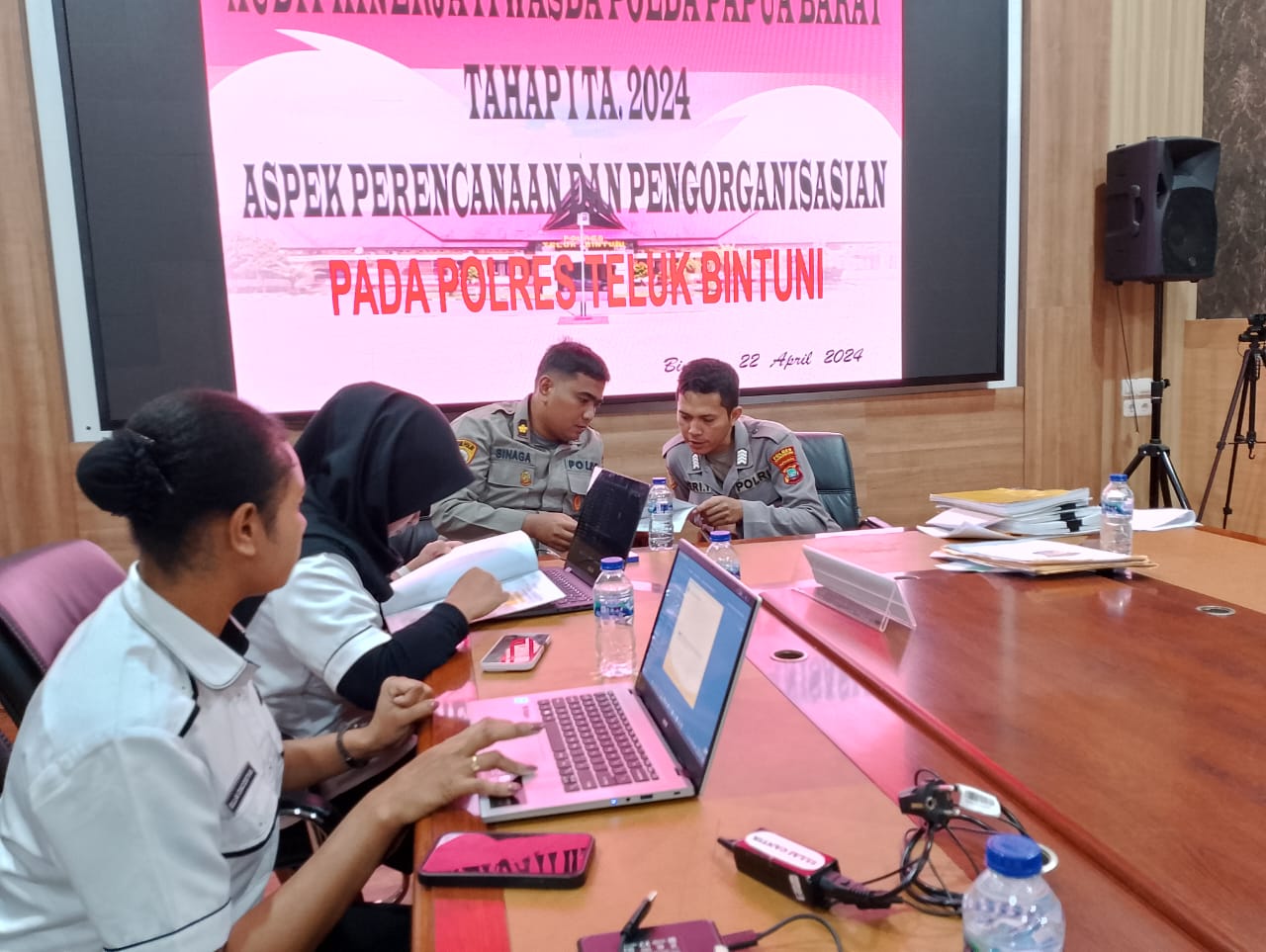 Polres Teluk Bintuni menerima Kedatangan Tim audit Itwasda Polda Papua Barat