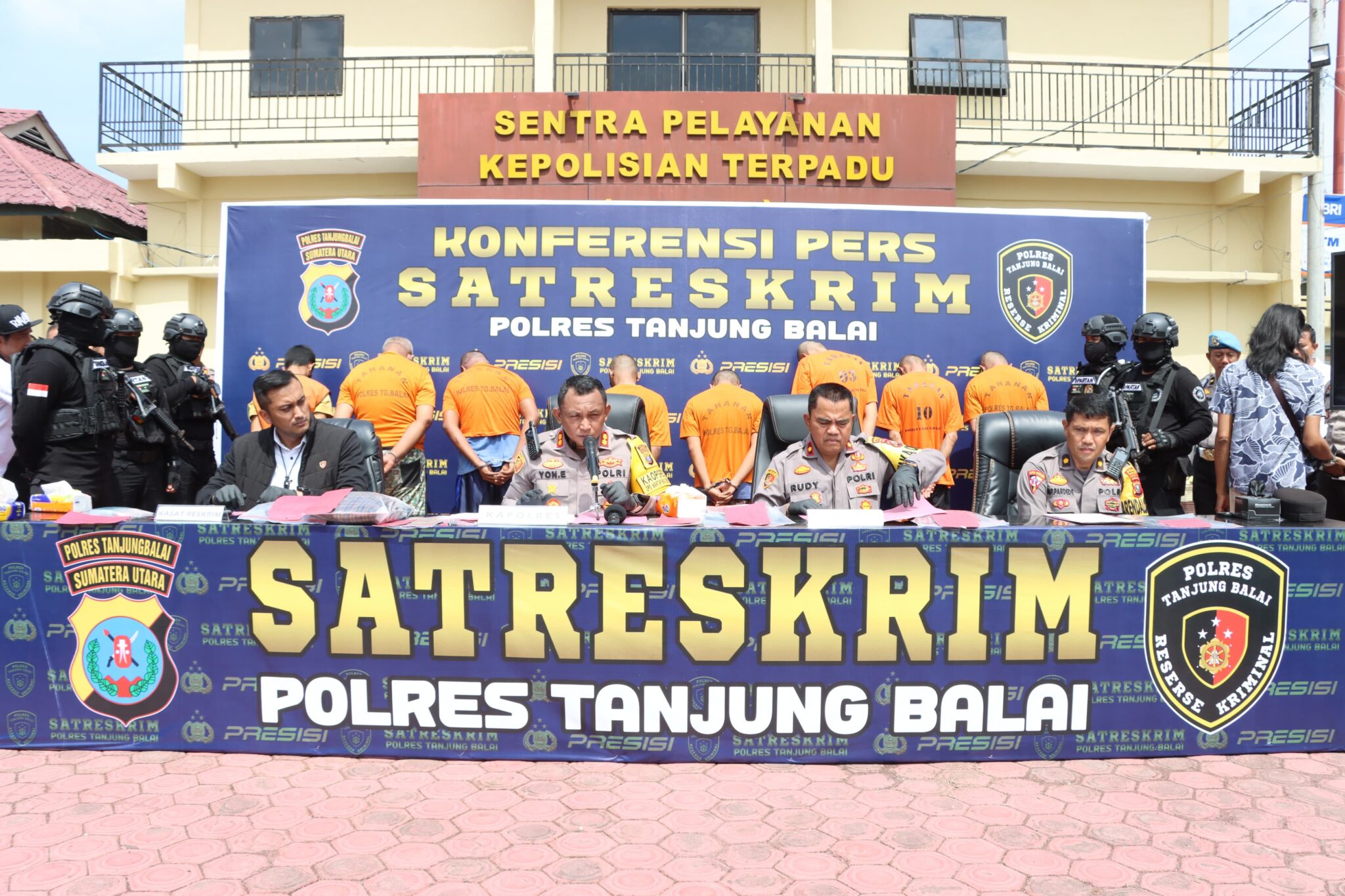 Kapolres Tanjung Balai Pimpin Konferensi Pers Ungkap Kasus Curanmor