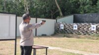Kasiwas Polres Kepulauan Meranti Lakukan pengawasan Latihan Menembak Fungsi Sat Samapta