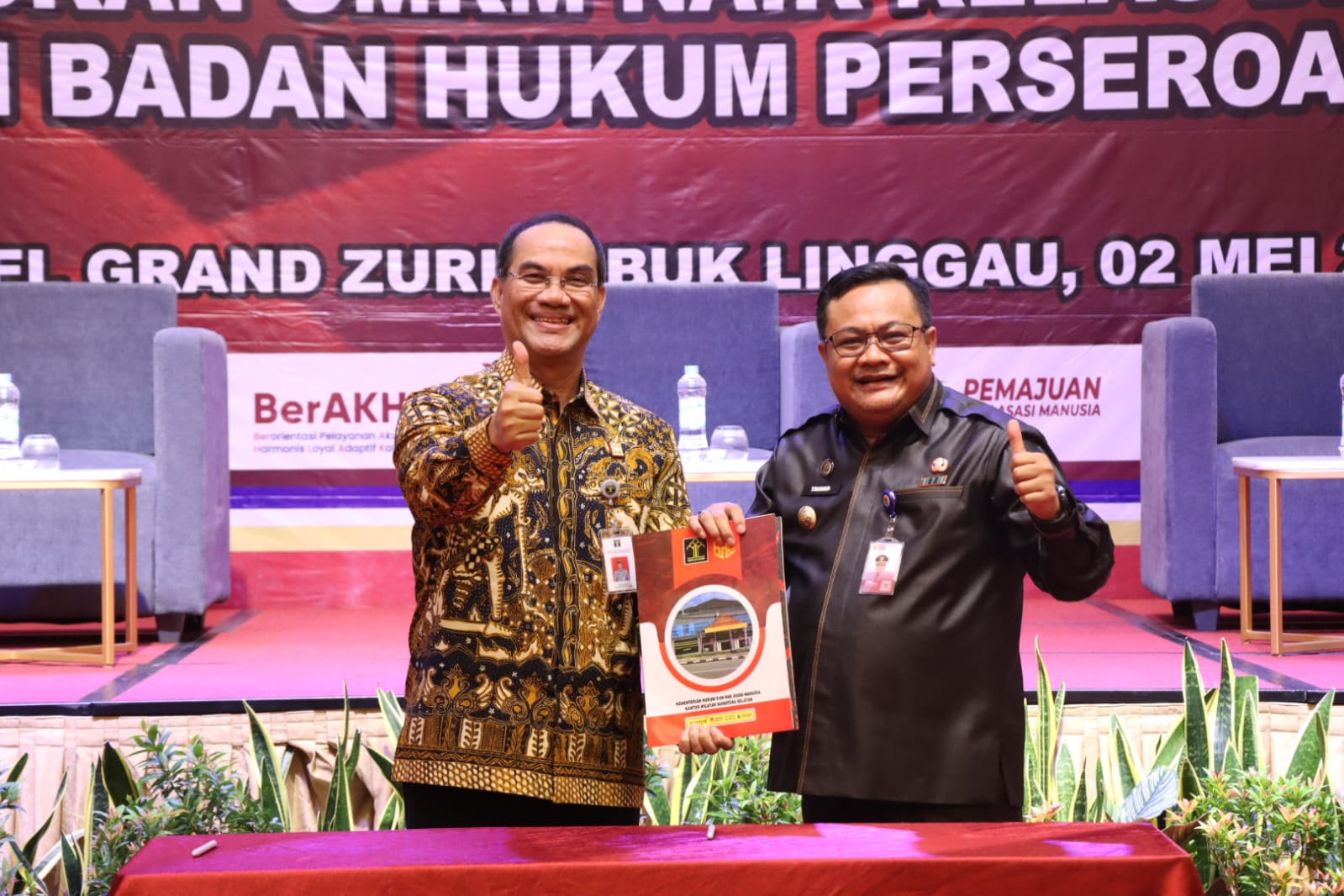 Kemenkumham Sumsel Terima Hibah Tanah dan Bangunan Untuk UKK Imigrasi Lubuklinggau