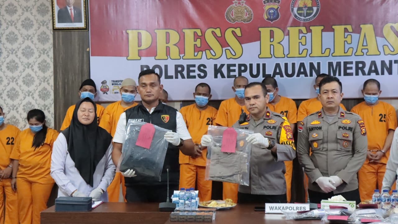 Polres Kepulauan Meranti Gelar Press Release Terhadap Keberhasilan Pengungkapan Tindak Pidana Sejak Januari 2024