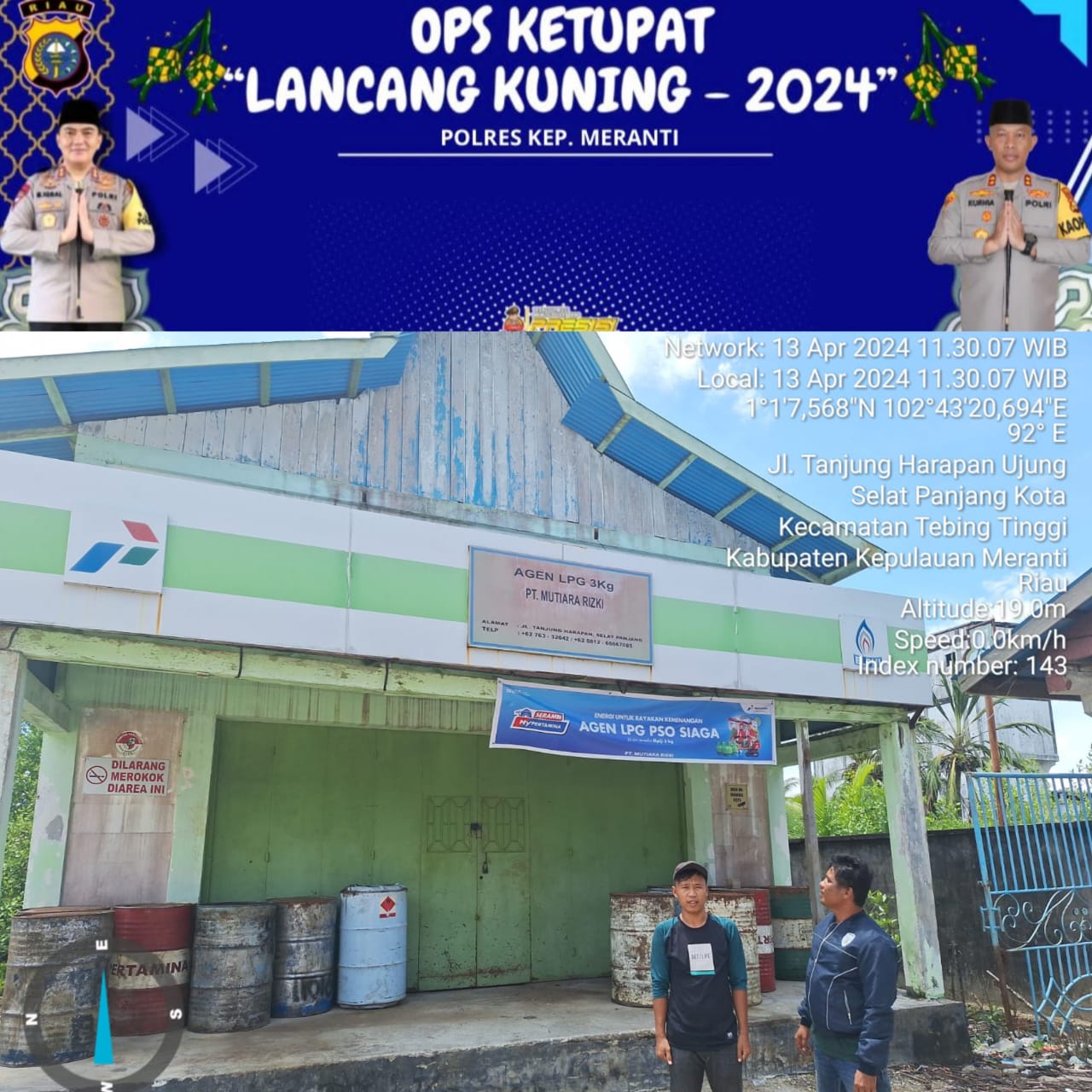 Cegah Penyimpangan Gas LPG,  Sat Reskrim Polres Kepulauan Meranti Tinjau Kelokasi