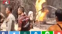 Api Berkobar Kembali Dilokasi Ilegal Drilling di kawasan Taman Hutan Raya Sultan Thaha Syaifuddin, Desa Jebak