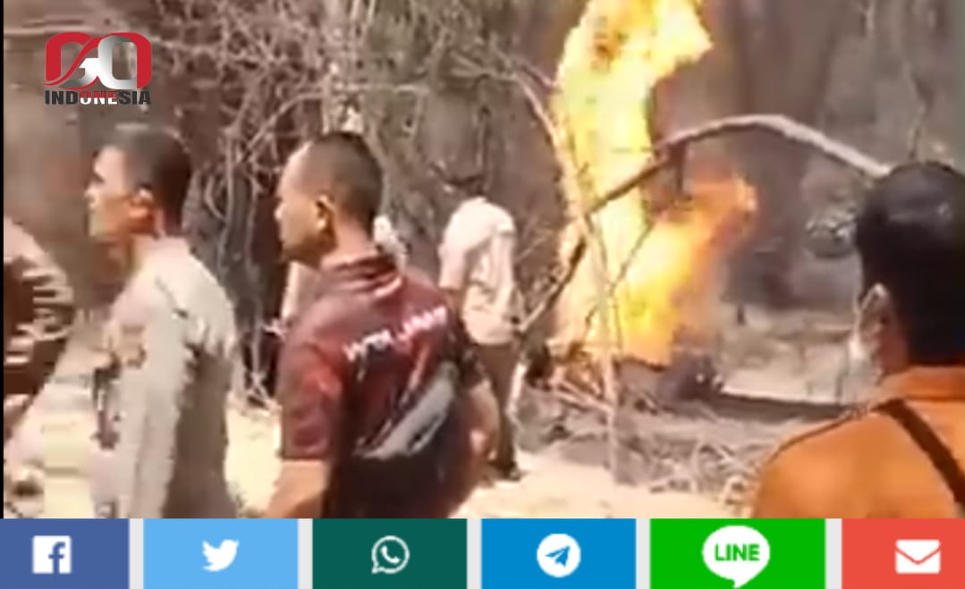 Api Berkobar Kembali Dilokasi Ilegal Drilling di kawasan Taman Hutan Raya Sultan Thaha Syaifuddin, Desa Jebak