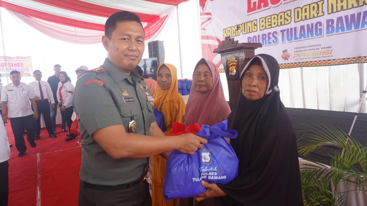 Dandim 0426 Tulang Bawang Hadiri Launching Kampung Bebas Narkoba