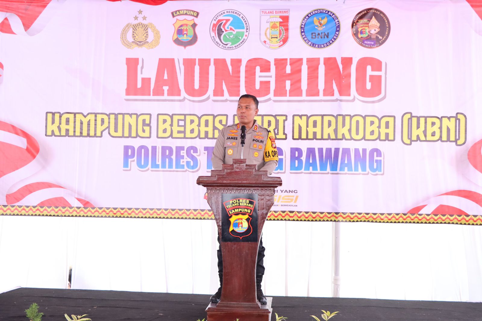 Polres Tulang Bawang Launching Lima KBN Secara Serentak, AKBP James: Rasa Prihatin dan Komitmen Nyata Berantas Narkoba