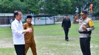Kapolres Tanjung Balai Sambut Kedatangan Presiden Joki Widodo Dalam Kunjungan Kerja