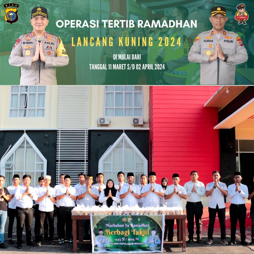 Ops Tertib Ramadan 2024 semangat kebersamaan sat Reskrim polres Meranti Berbagi Takjil Kepada Masyarakat