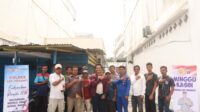 Giat Minggu Kasih, Personil Polres Ajak Para Pekerja Buruh Lepas Sukseskan Pemilu Damai