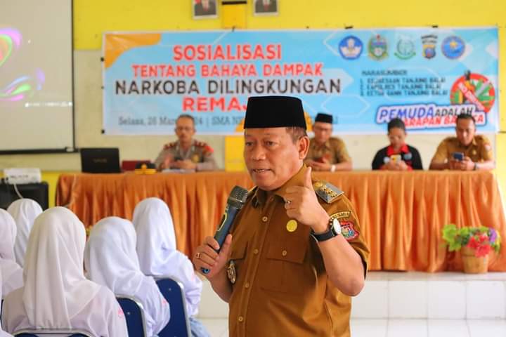 Pemerintah Kota Tanjungbalai H Wari Tholib Bersama Ketua GANN Memberikan Motivasi Ke Pelajar SMA Negeri 1 Kota Tanjungbalai,
