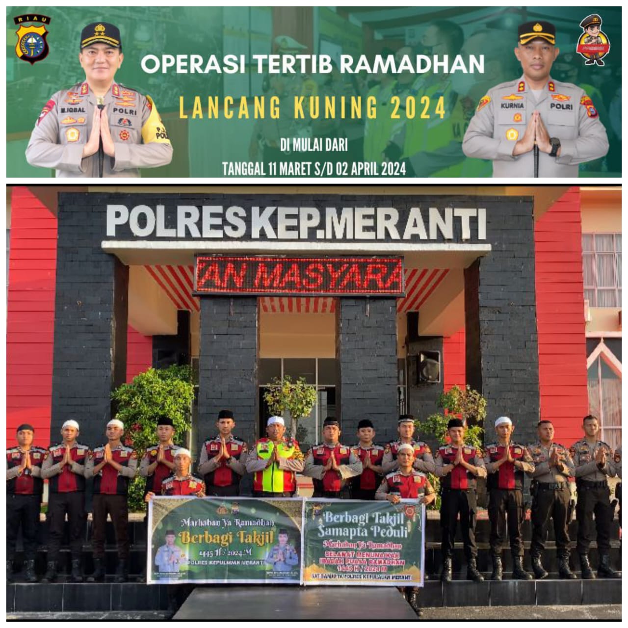 Mempererat Silatruhami di Bulan Ramadhan Sat Samapta Polres Kepulauan Meranti Berbagi Takjil Kepada Masyarakat