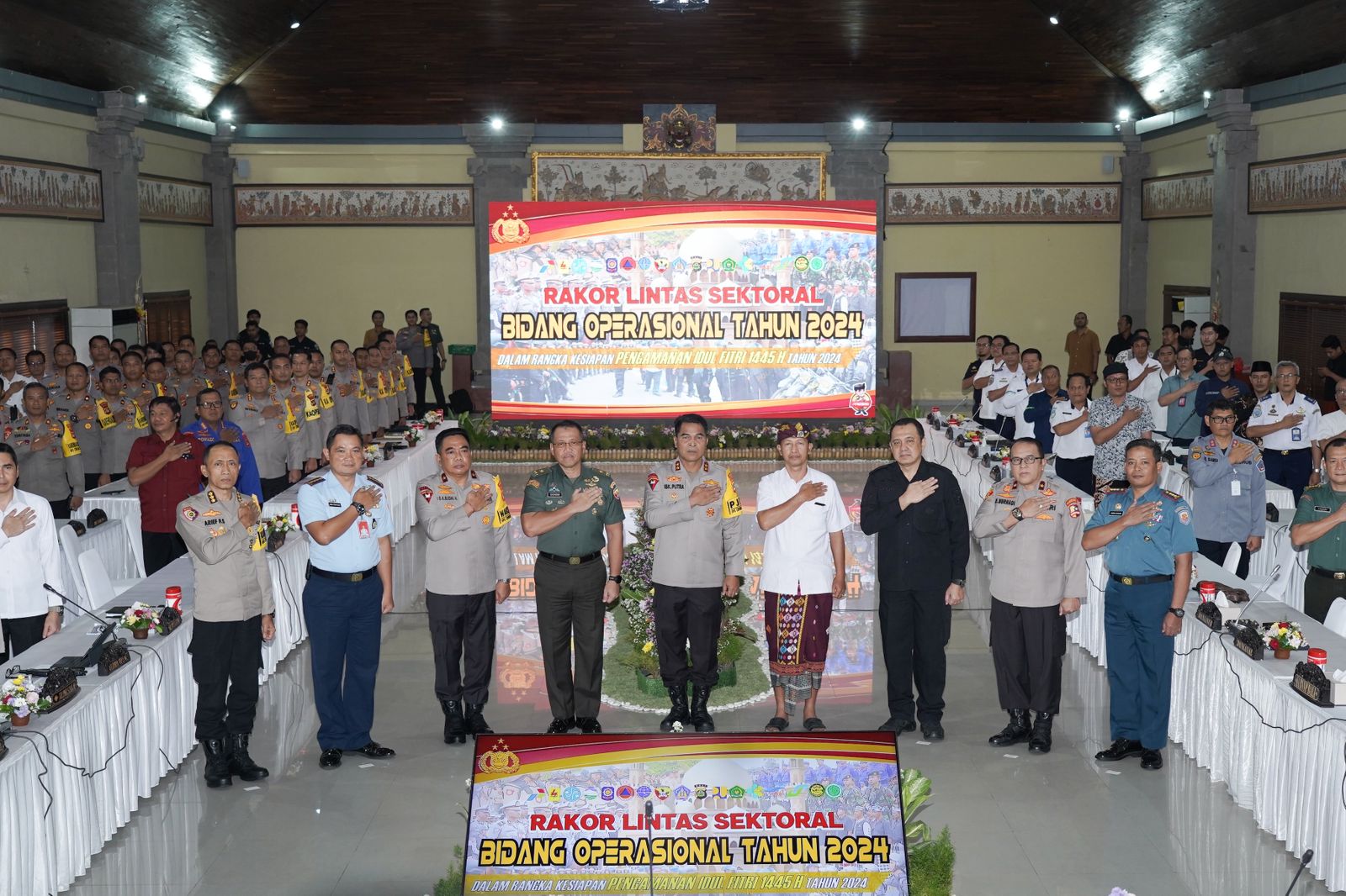 Kasdam IX/Udayana Hadiri Rakor Lintas Sektoral Bidang Ops Tahun 2024 di Mapolda Bali