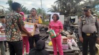 Bentuk Kepedulian Polri, Polres Tanjung Balai Berikan Bantuan Kepada Warga Yang Kebakaran Rumah
