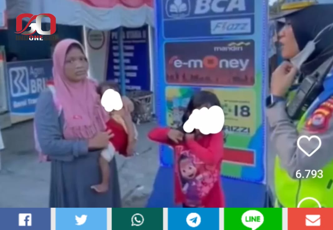 Viral..!! Seorang Ibu Bawa Tiga Orang Anak Kehabisan Ongkos di Banten, Polwan Menjadi Dewa Penolong