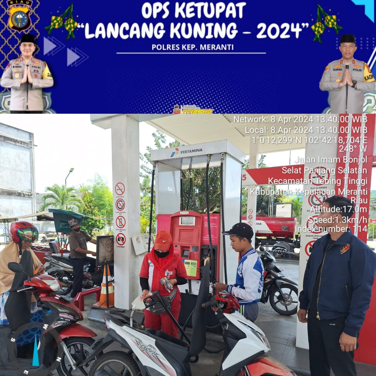 Sat Reskrim Polres Meranti Lakukan Pengecekan SPBU Jelang Hari Raya Idul Fitri 1445 H