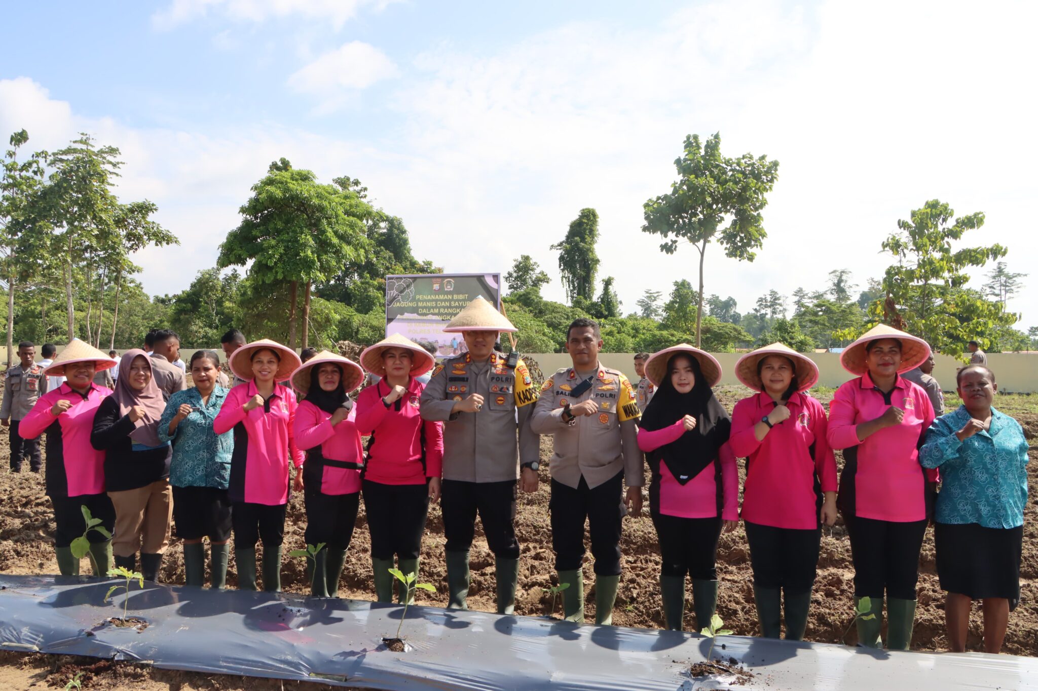 Program Cegah Stunting, polres teluk bintuni melaksanakan ketahanan pangan di kebun Bhayangkari polres teluk Bintuni.