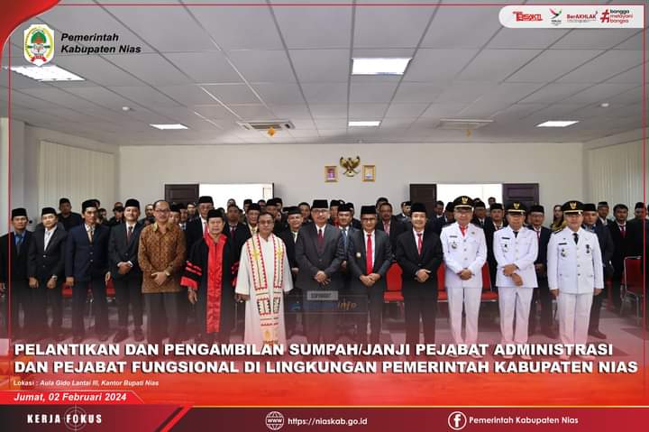 Bupati Nias Lantik Dan Pejabat Administrator Serta Pejabat Fungsional