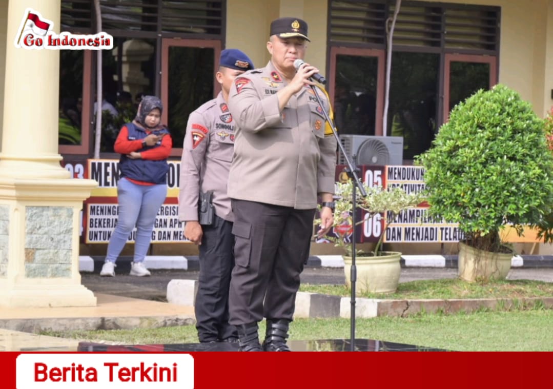 Apel Kesiapan Personel Polres Bungo Dalam Pengamanan Pemilu 2024, Dipimpin Waka Polda Jambi Brigjen Pol. Edi Mardianto, S.Ik. M.Si.
